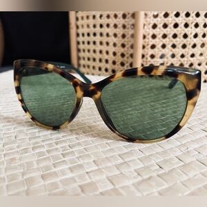 Tory Burch green with tortoise sunglasses